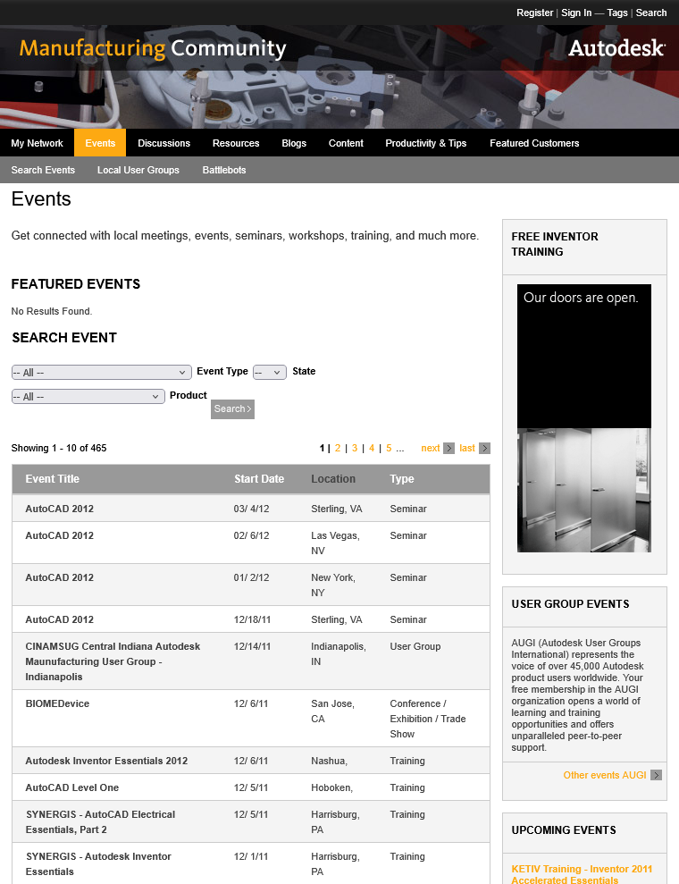 Screenshot of Autodesk Manufacturing Community project