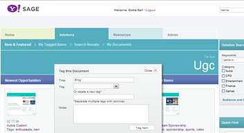 Screenshot of Yahoo! Sales Portal project